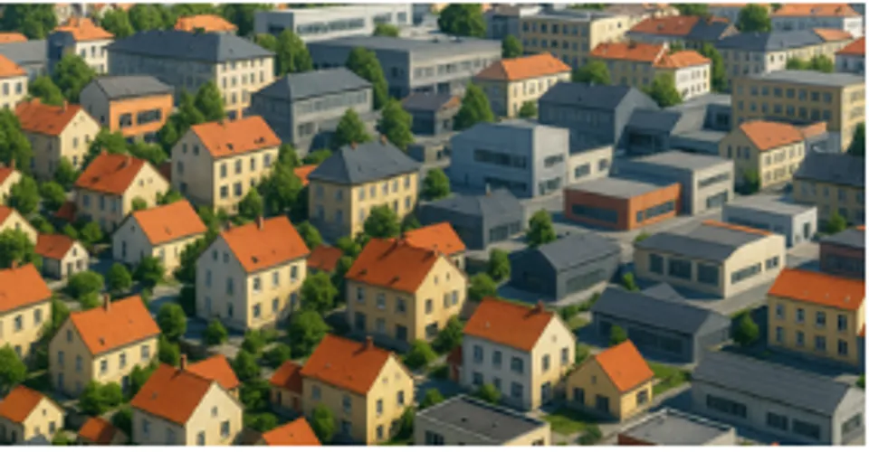 German residential district aerial view